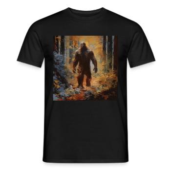 Gemälde Kunst Sasquatch Funny Graphic Acts - Männer T-Shirt - Schwarz - Vorne - AI Model Male 178 light (178cm)