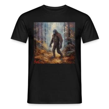 Gemälde Kunst Sasquatch Funny Graphic Acts - Männer T-Shirt - Schwarz - Vorne - AI Model Male 178 light (178cm)