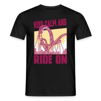Roller Coaster Amusement Park Roller Coaster Ride - Men's T-Shirt - black - Front - AI Model Male 178 light (178cm)