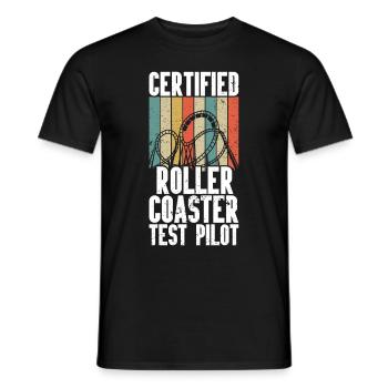 Roller Coaster Amusement Park Roller Coaster Ride - Men's T-Shirt - black - Front - AI Model Male 178 light (178cm)