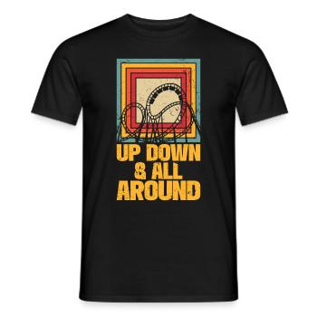Roller Coaster Amusement Park Roller Coaster Ride - Men's T-Shirt - black - Front - AI Model Male 178 light (178cm)
