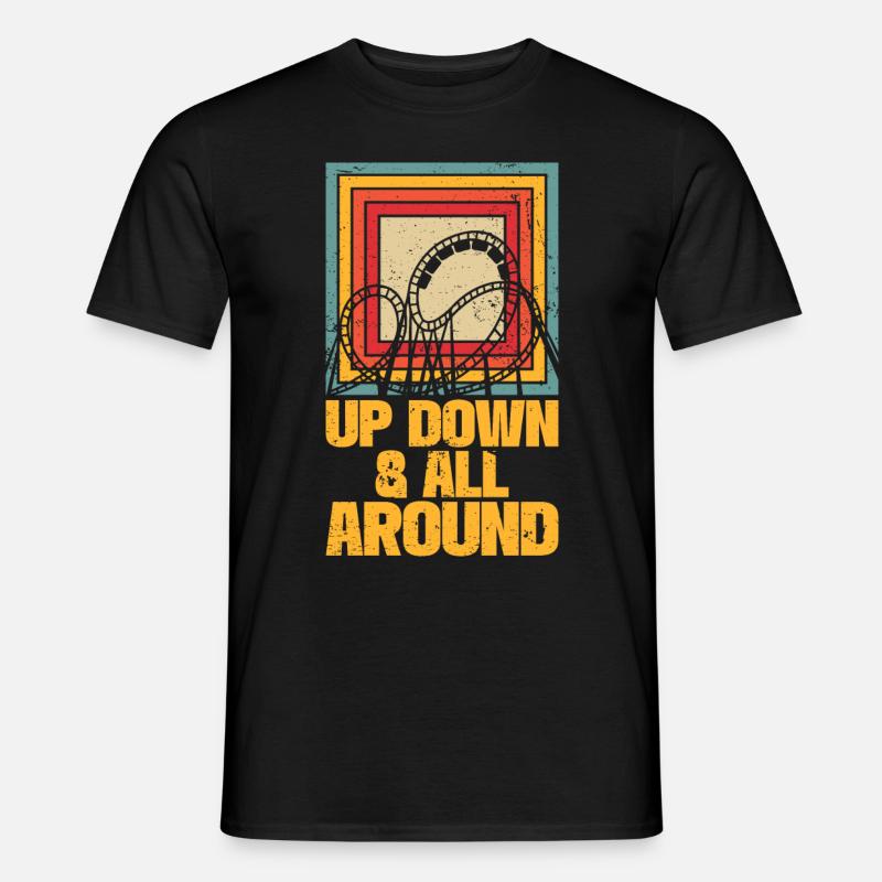 Achterbahnvergnügungspark Achterbahnfahrt - Männer T-Shirt - Schwarz