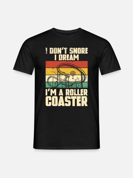 Achterbahnvergnügungspark Achterbahnfahrt - Männer T-Shirt - Schwarz