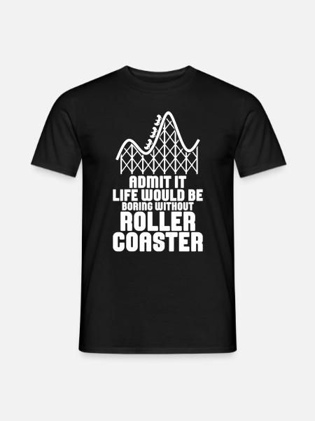 Achterbahnvergnügungspark Achterbahnfahrt - Männer T-Shirt - Schwarz