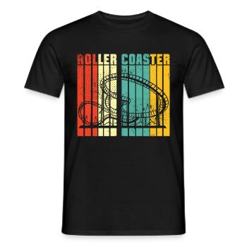Roller Coaster Amusement Park Roller Coaster Ride - Men's T-Shirt - black - Front - AI Model Male 178 light (178cm)