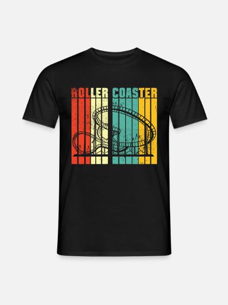 Achterbahnvergnügungspark Achterbahnfahrt - Männer T-Shirt - Schwarz
