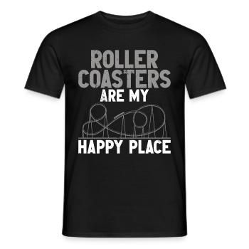 Parc d’attractions Roller Coaster Roller Coaster Ride - T-shirt homme - noir - Devant - AI Model Male 178 light (178cm)