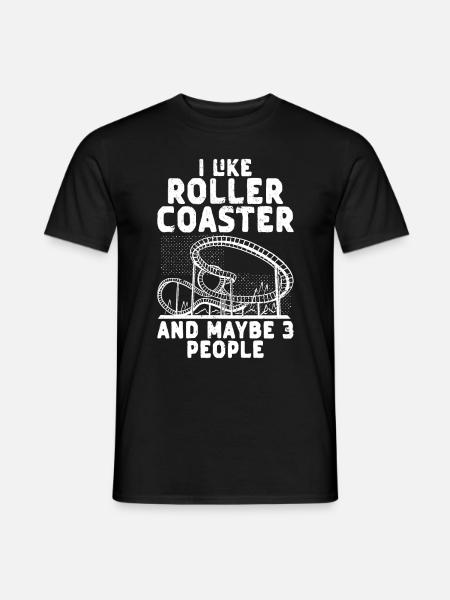 Achterbahnvergnügungspark Achterbahnfahrt - Männer T-Shirt - Schwarz