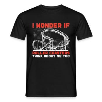 Montagnes russes, parc d’attractions, montagnes russes, manège - T-shirt homme - noir - Devant - AI Model Male 178 light (178cm)
