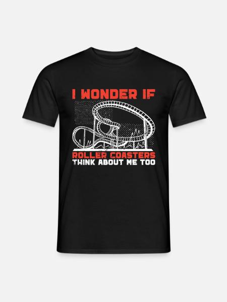 Achterbahnvergnügungspark Achterbahnfahrt - Männer T-Shirt - Schwarz