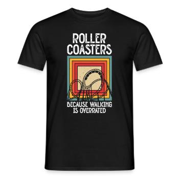 Montagnes russes, parc d’attractions, montagnes russes, manège - T-shirt homme - noir - Devant - AI Model Male 178 light (178cm)