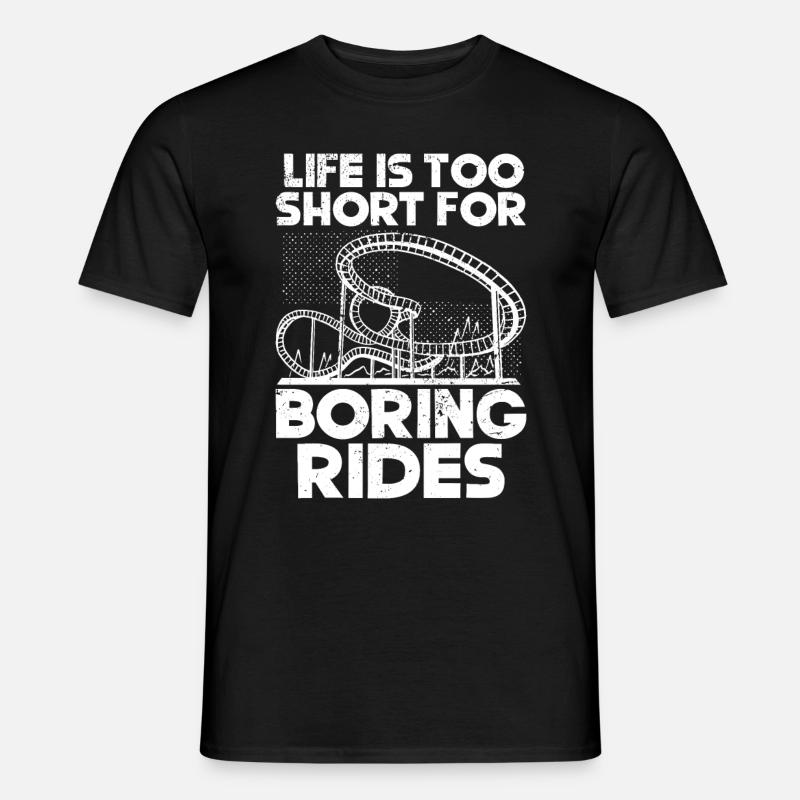 Achterbahnvergnügungspark Achterbahnfahrt - Männer T-Shirt - Schwarz