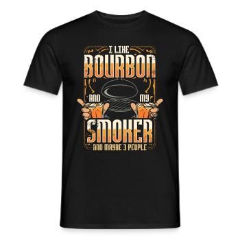 I Like My Bourbon And My Smoker And Maybe 3 People - Men's T-Shirt - black - Front - AI Model Male 178 light (178cm)
