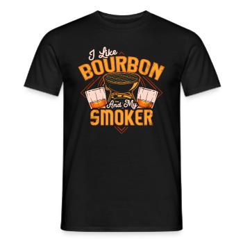 I Like My Bourbon And My Smoker And Maybe 3 People - Men's T-Shirt - black - Front - AI Model Male 178 light (178cm)