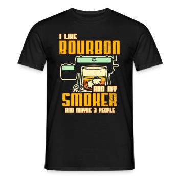 I Like My Bourbon And My Smoker And Maybe 3 People - Men's T-Shirt - black - Front - AI Model Male 178 light (178cm)