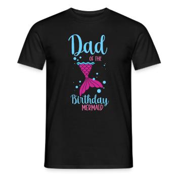 Fête d’anniversaire sirène famille assortie - T-shirt homme - noir - Devant - AI Model Male 178 light (178cm)