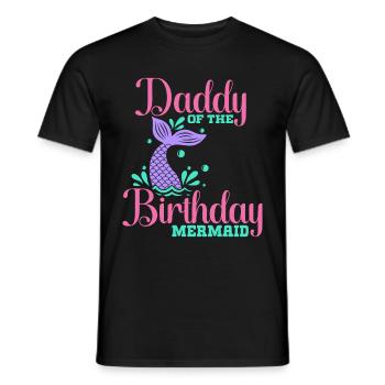 Fête d’anniversaire sirène famille assortie - T-shirt homme - noir - Devant - AI Model Male 178 light (178cm)
