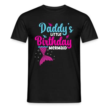 Fête d’anniversaire sirène famille assortie - T-shirt homme - noir - Devant - AI Model Male 178 light (178cm)