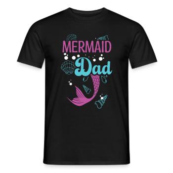 Fête d’anniversaire sirène famille assortie - T-shirt homme - noir - Devant - AI Model Male 178 light (178cm)