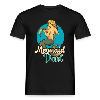 Fête d’anniversaire sirène famille assortie - T-shirt homme - noir - Devant - AI Model Male 178 light (178cm)