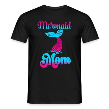 Fête d’anniversaire sirène famille assortie - T-shirt homme - noir - Devant - AI Model Male 178 light (178cm)