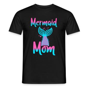 Fête d’anniversaire sirène famille assortie - T-shirt homme - noir - Devant - AI Model Male 178 light (178cm)