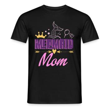 Fête d’anniversaire sirène famille assortie - T-shirt homme - noir - Devant - AI Model Male 178 light (178cm)