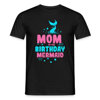 Fête d’anniversaire sirène famille assortie - T-shirt homme - noir - Devant - AI Model Male 178 light (178cm)