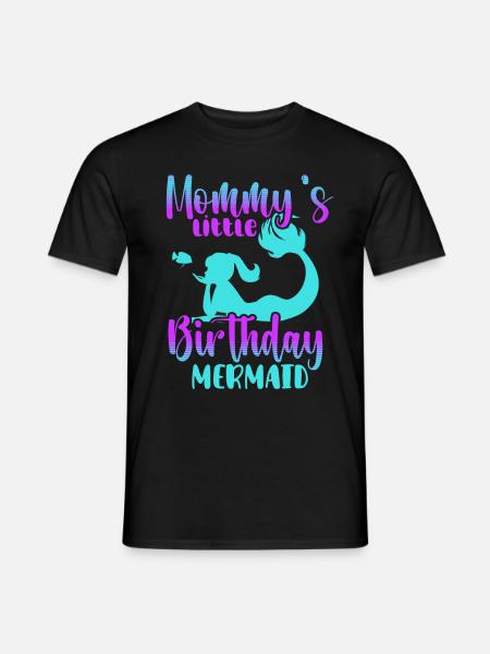 Birthday Party Mermaid Family Matching - Men's T-Shirt - black