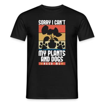 Garden and Dogs Planters Gifts Gardeners - Men's T-Shirt - black - Front - AI Model Male 178 light (178cm)
