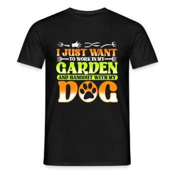 Garden and Dogs Planters Gifts Gardeners - Men's T-Shirt - black - Front - AI Model Male 178 light (178cm)