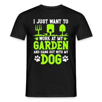 Garden and Dogs Planters Gifts Gardeners - Men's T-Shirt - black - Front - AI Model Male 178 light (178cm)