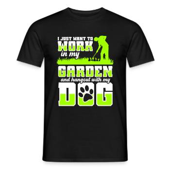 Garden and Dogs Planters Gifts Gardeners - Men's T-Shirt - black - Front - AI Model Male 178 light (178cm)