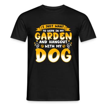 Garden and Dogs Planters Gifts Gardeners - Men's T-Shirt - black - Front - AI Model Male 178 light (178cm)