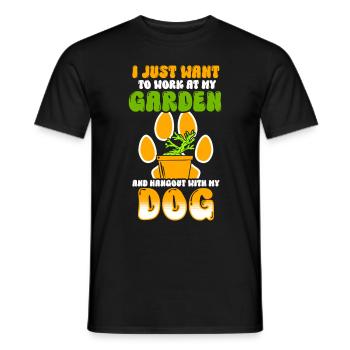 Garden and Dogs Planters Gifts Gardeners - Men's T-Shirt - black - Front - AI Model Male 178 light (178cm)