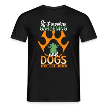 Garden and Dogs Planters Gifts Gardeners - Men's T-Shirt - black - Front - AI Model Male 178 light (178cm)