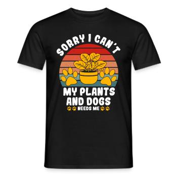 Garden and Dogs Planters Gifts Gardeners - Men's T-Shirt - black - Front - AI Model Male 178 light (178cm)