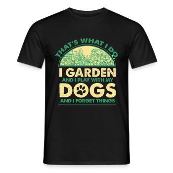 Garden and Dogs Planters Gifts Gardeners - Men's T-Shirt - black - Front - AI Model Male 178 light (178cm)