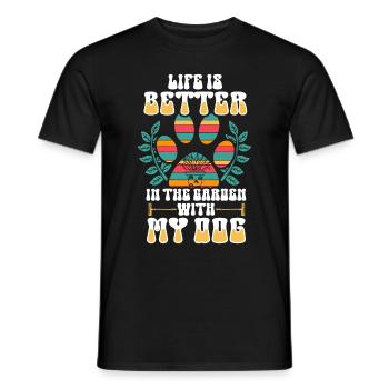 Garden and Dogs Planters Gifts Gardeners - Men's T-Shirt - black - Front - AI Model Male 178 light (178cm)
