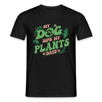 Garden and Dogs Planters Gifts Gardeners - Men's T-Shirt - black - Front - AI Model Male 178 light (178cm)
