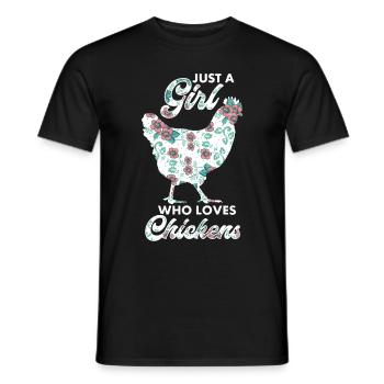 Amoureux de la poule Fermier Poulailler Amoureux de la poule - T-shirt homme - noir - Devant - AI Model Male 178 light (178cm)