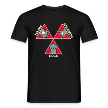 Rockpapierschere Handspiel Lustige Katzenkinder - Männer T-Shirt - Schwarz - Vorne - AI Model Male 178 light (178cm)