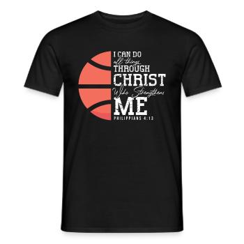 Christian Basketball Jesus Speaks Religious - Men's T-Shirt - black - Front - AI Model Male 178 light (178cm)