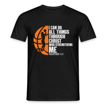 Christian Basketball Jesus Speaks Religious - Men's T-Shirt - black - Front - AI Model Male 178 light (178cm)