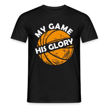 Christian Basketball Jesus Speaks Religious - Men's T-Shirt - black - Front - AI Model Male 178 light (178cm)