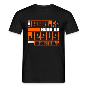 Christian Basketball Jesus Speaks Religious - Men's T-Shirt - black - Front - AI Model Male 178 light (178cm)