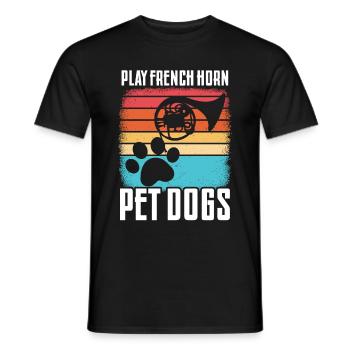 Französischer Hornhund -Spieler Hornist Messing - Männer T-Shirt - Schwarz - Vorne - AI Model Male 178 light (178cm)
