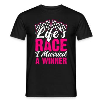 Race Woman Racing Quotes Car Racer Driver - Men's T-Shirt - black - Front - AI Model Male 178 light (178cm)