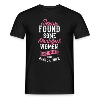 L’épouse du pasteur Jesus Christian Church appréciation - T-shirt homme - noir - Devant - AI Model Male 178 light (178cm)