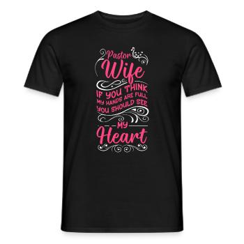 Pasteur Femme Jésus Appréciation de l’Église Chrétienne - T-shirt homme - noir - Devant - AI Model Male 178 light (178cm)